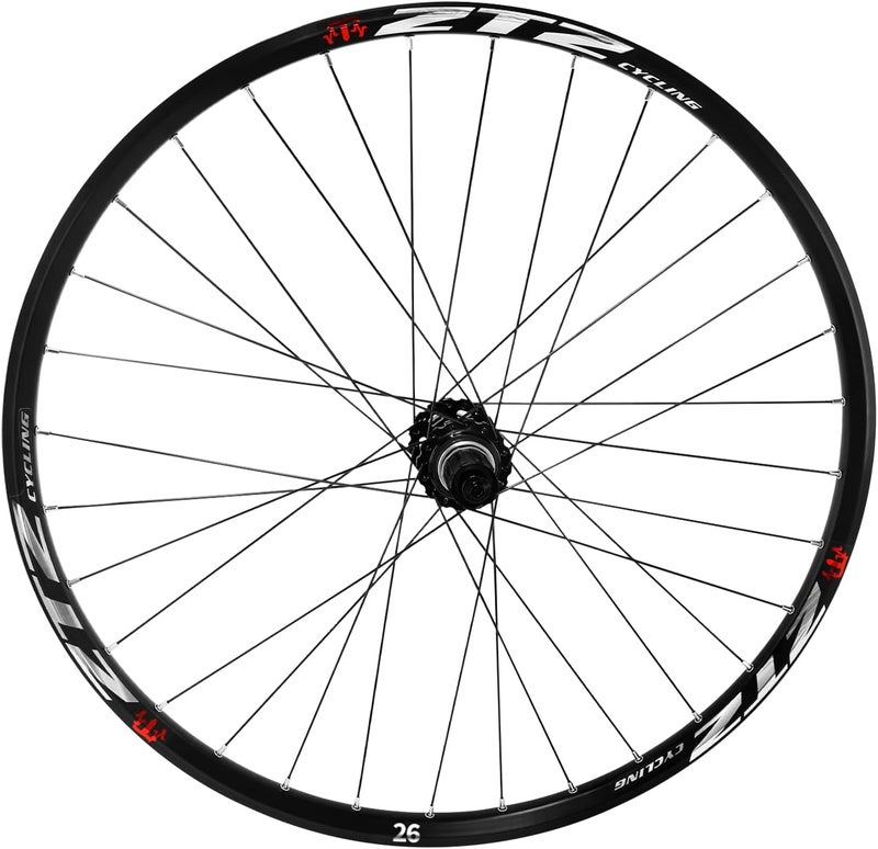 ZTZ مجموعة عجلات دراجة جبلية 26"/27.5"/29"، جنط ألمنيوم فائق الخفة 32H، عجلات دراجة عالية القوة، مجموعة عجلات MTB مع فرامل قرصية سريعة التحرير، متوافقة مع كاسيت 7-12 سرعات - Image 1
